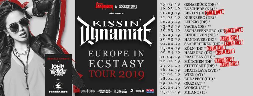 Kissin' Dynamite auf ihrer »Europe In Ecstasy« Tour im ausverkauften Backstage Werk in München