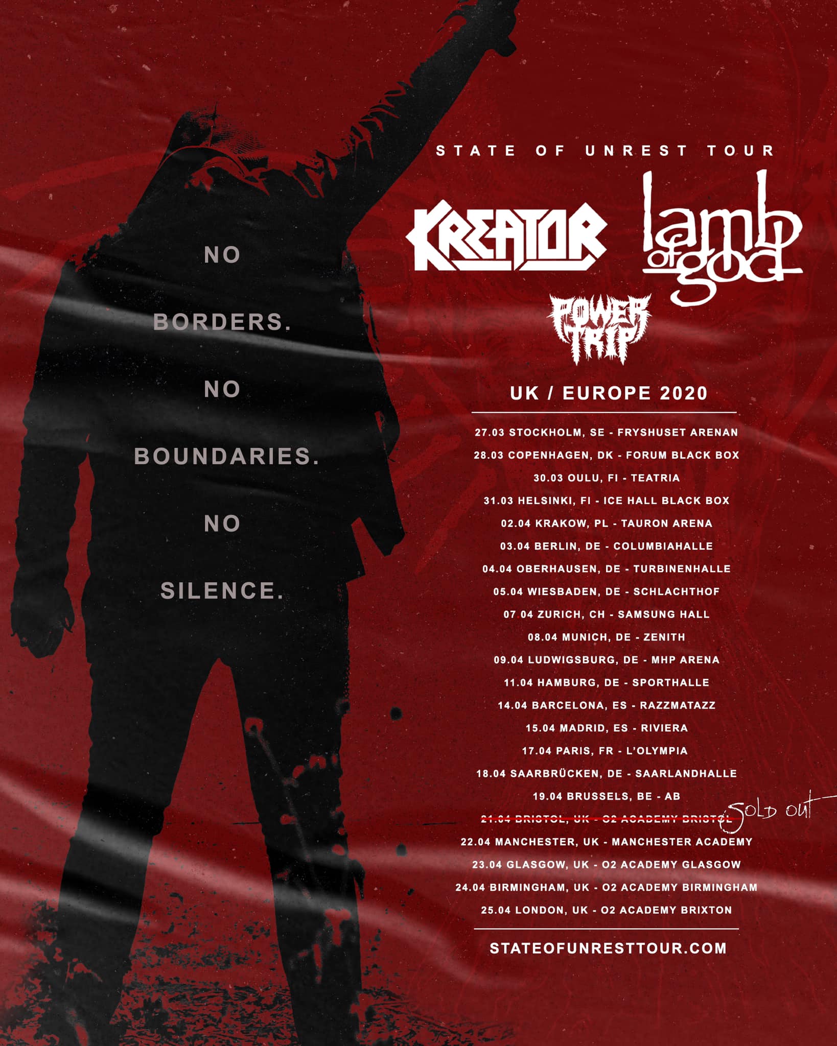 KREATOR + LAMB OF GOD + POWER TRIP APES METAL