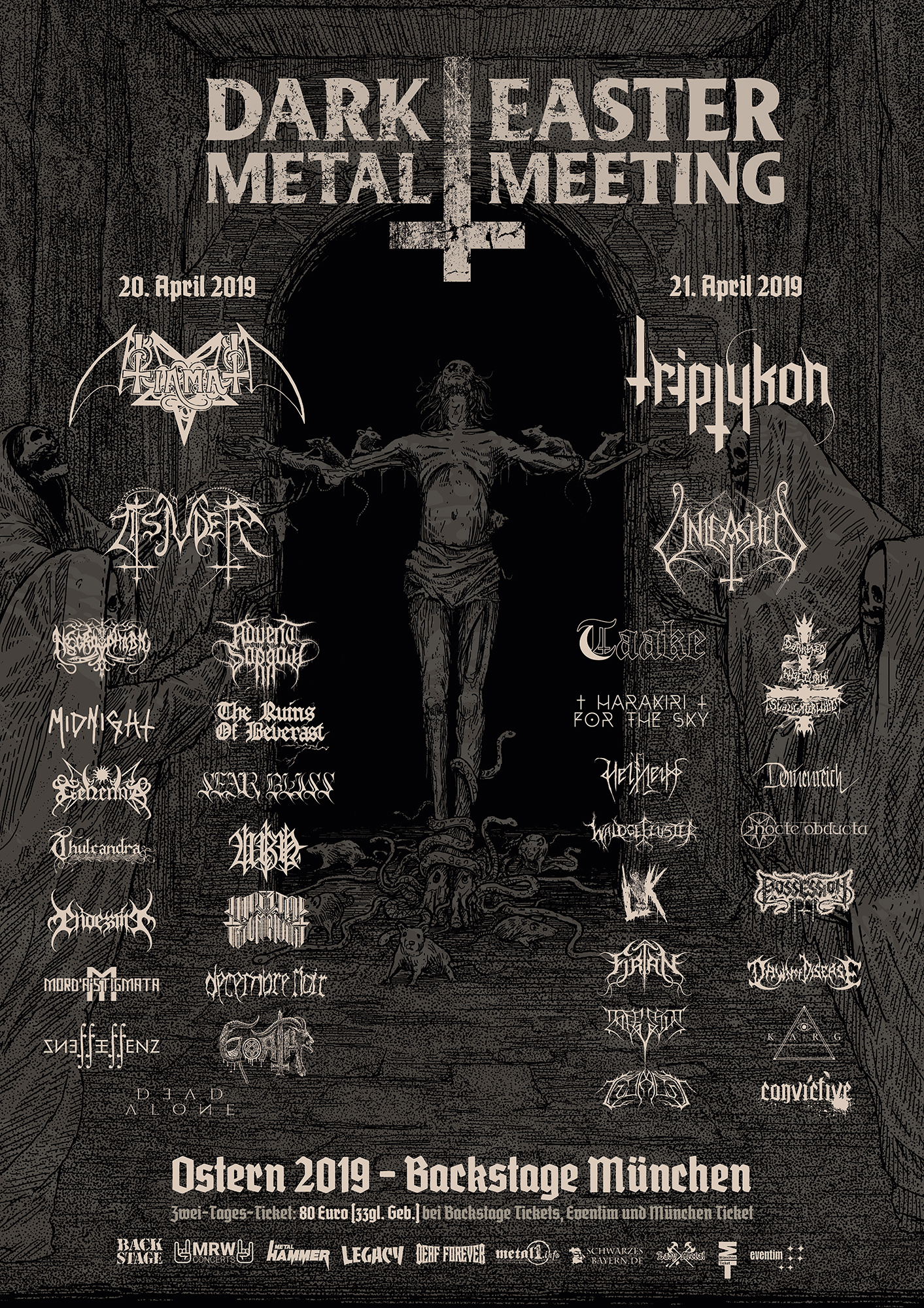 The billing for the Dark Easter Metal Meeting 2019 complete!