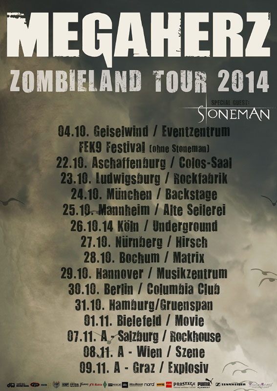 MEGAHERZ BUNDESWEITE ZOMBIELAND CLUB-RELEASE PARTIES! 