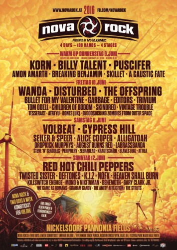 NOVA ROCK: CYPRESS HILL, PUSCIFER, GARBAGE, EDITORS uvm. neu dabei, Tages-Lineup & -Karten sowie NR & TDAW Kombi Ticket ab jetzt erhältlich! 