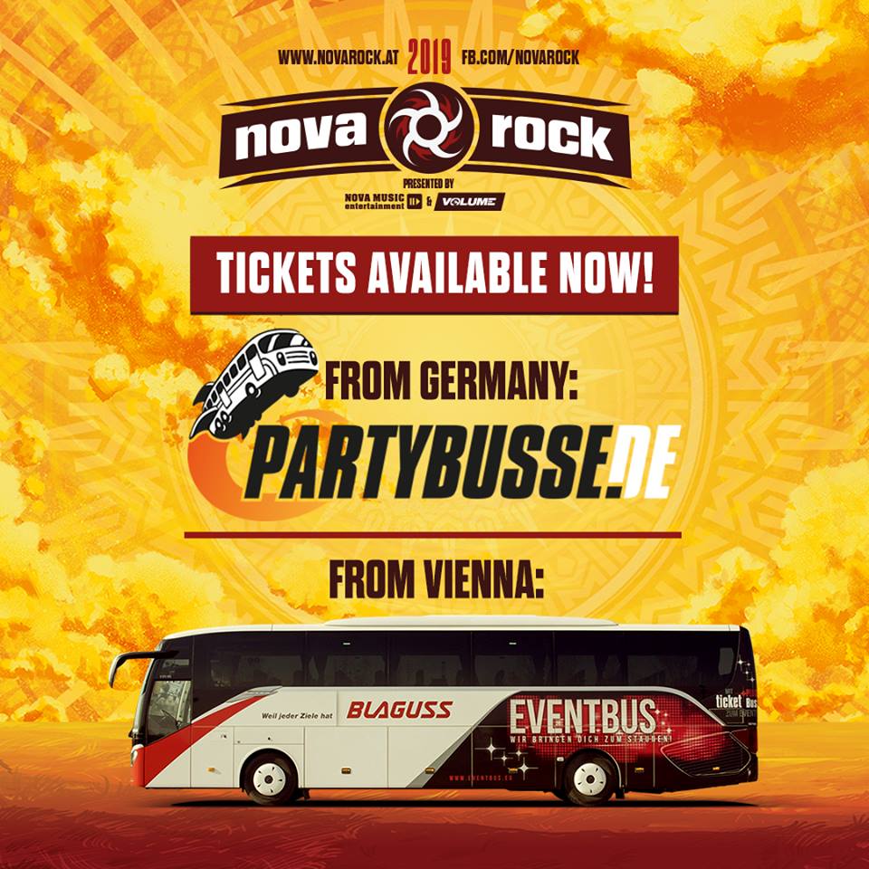 Take the bus to Nova Rock Festival 2019 - Tickets now available!